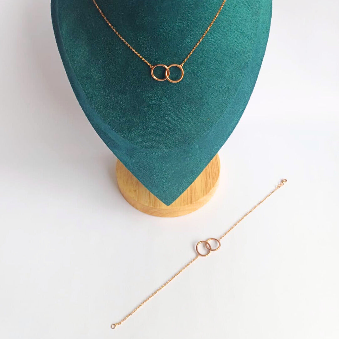 Rose Gold Unity Necklace & Bracelet Set