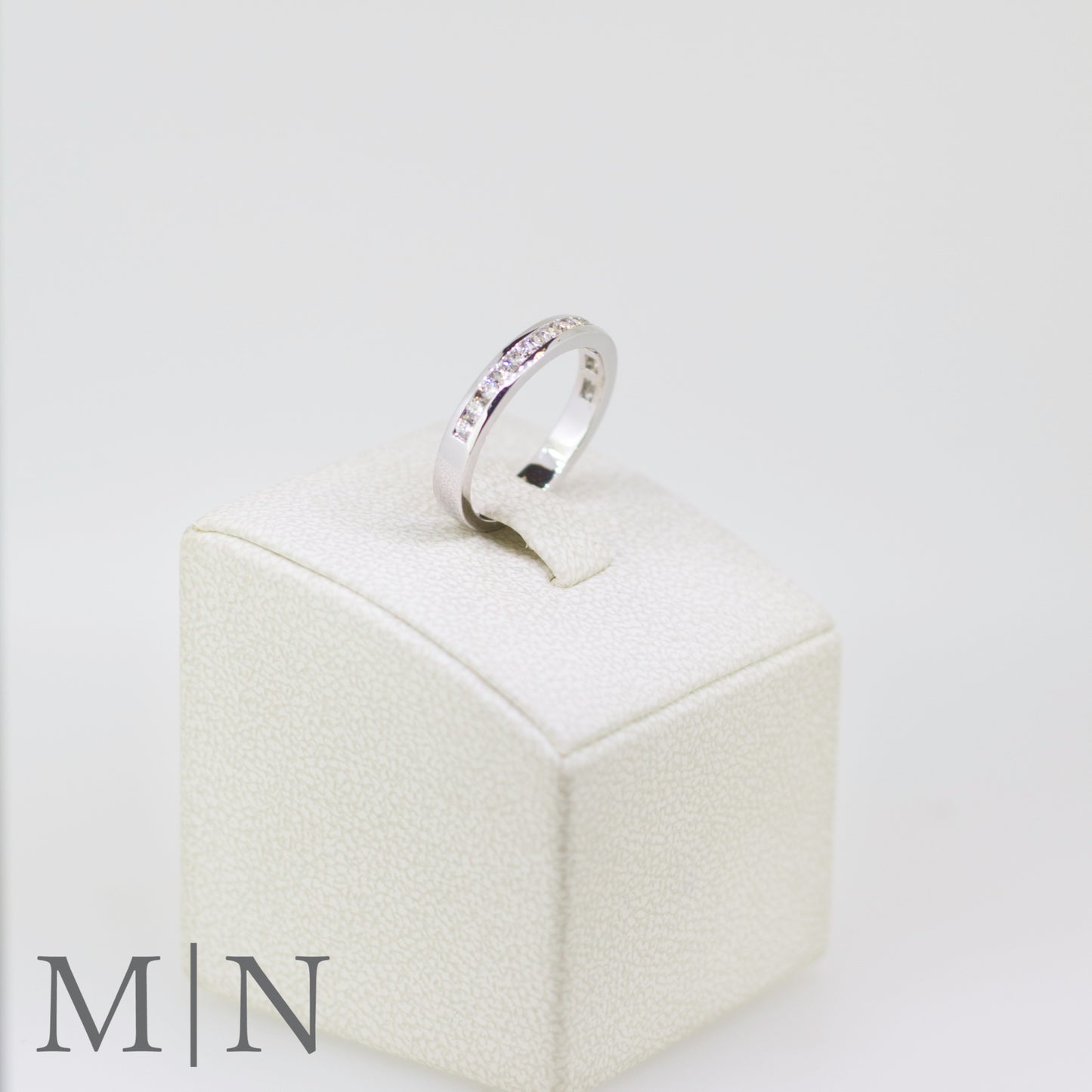 White Gold Channel Set Diamond Half-Eternity Ring