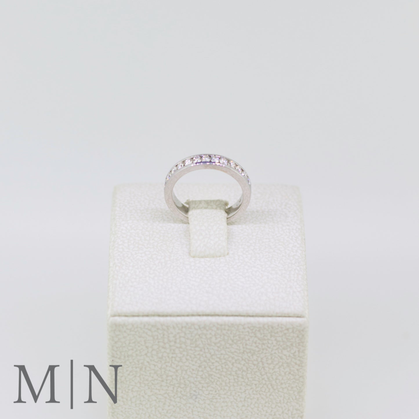 White Gold Channel Set Diamond Half-Eternity Ring