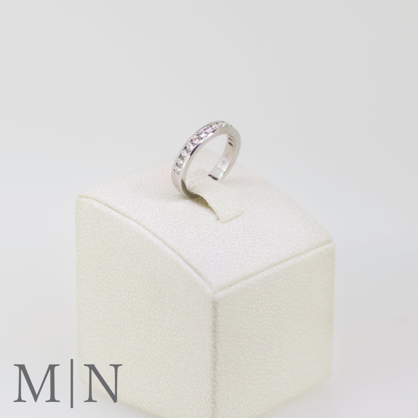 White Gold Channel Set Diamond Half-Eternity Ring