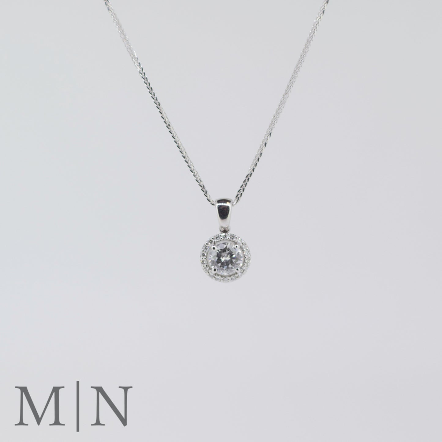 White Gold Chain & Diamond Pendant
