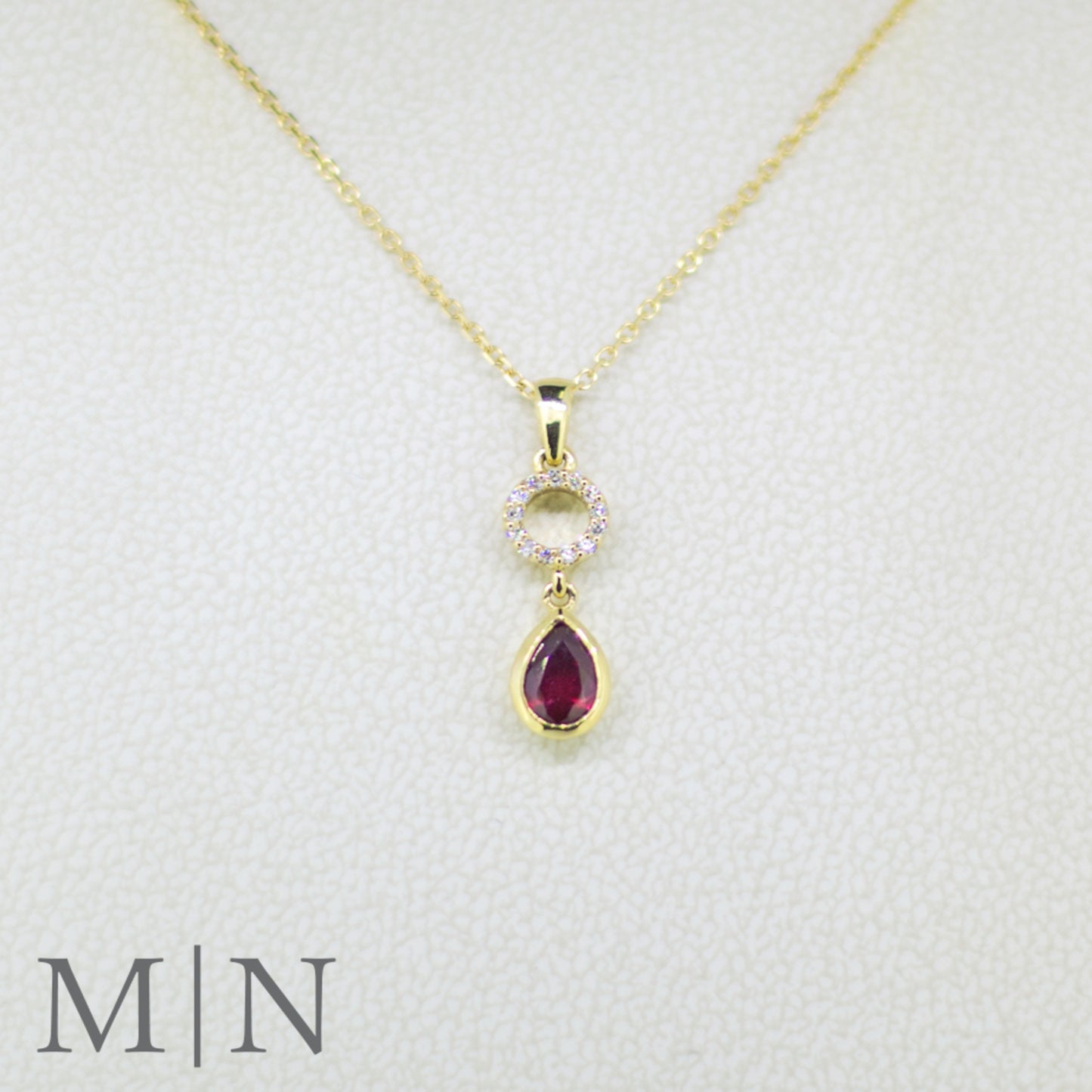 Yellow Gold Ruby & Diamond Necklace
