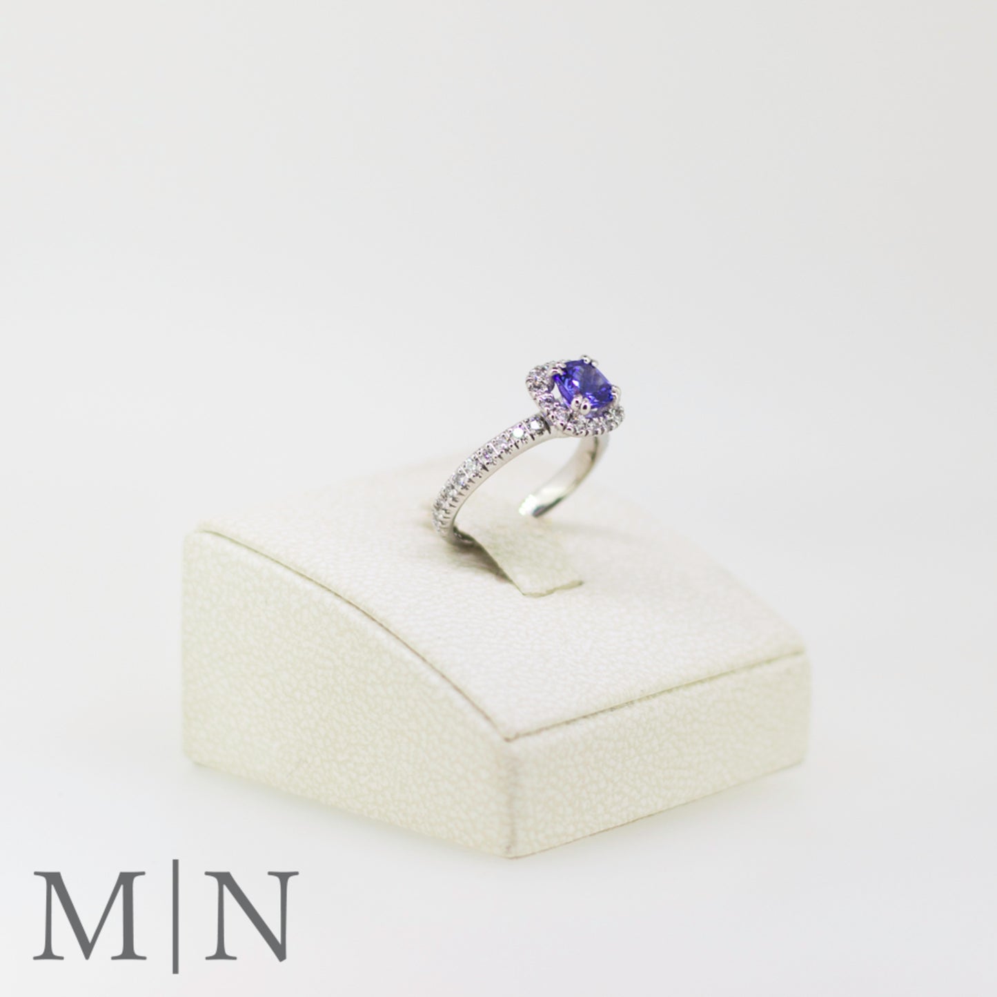 Platinum Tanzanite Halo Ring