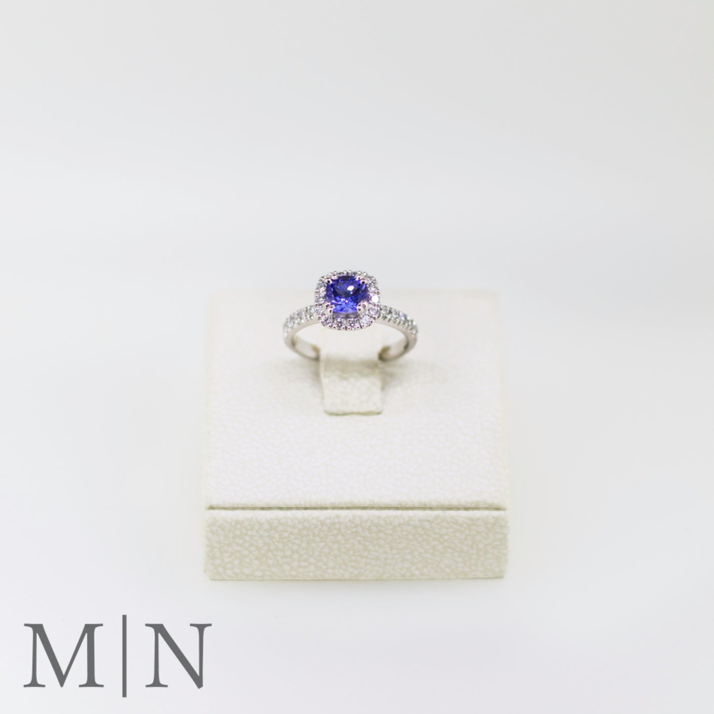 Platinum Tanzanite Halo Ring