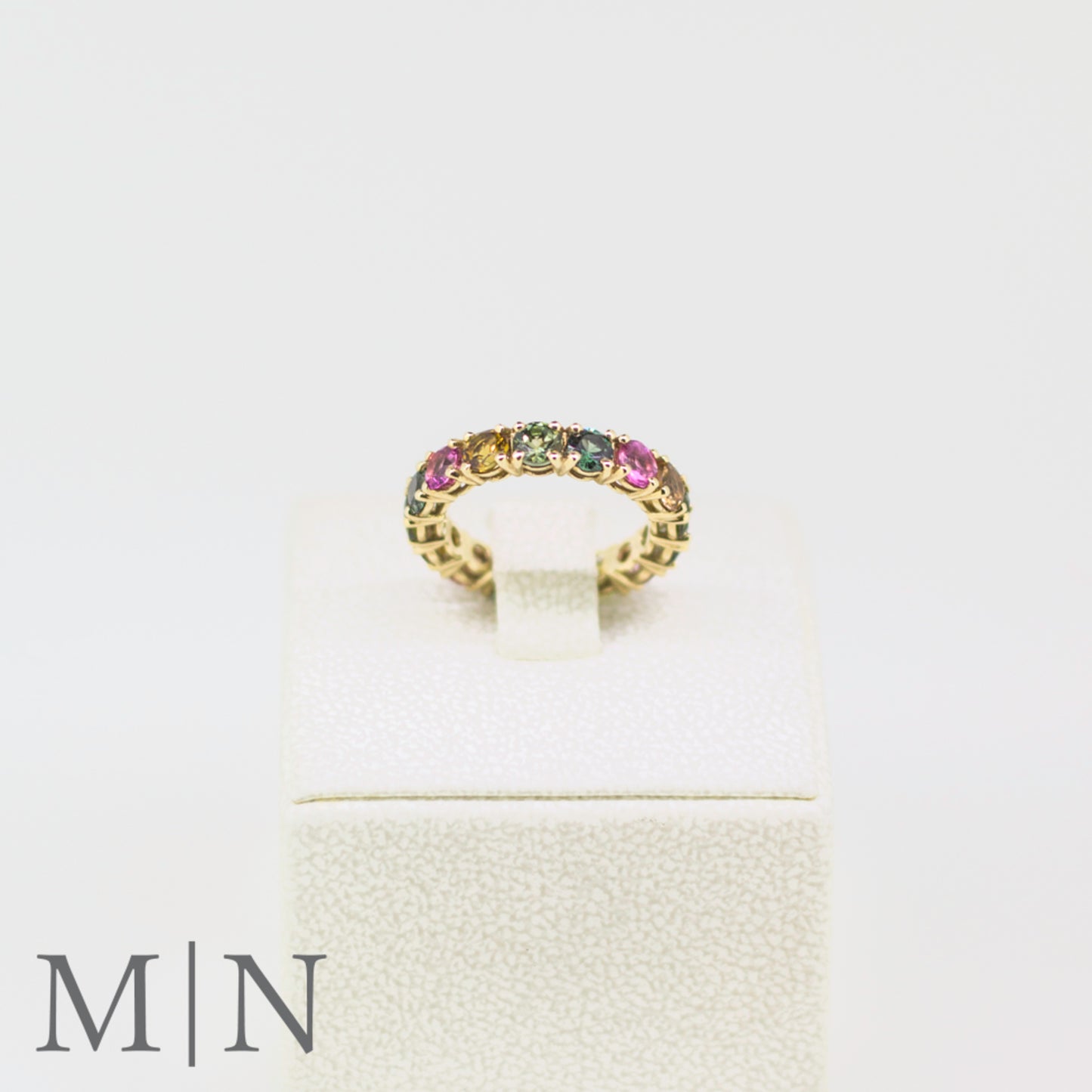 Yellow Gold Tourmaline Eternity Ring