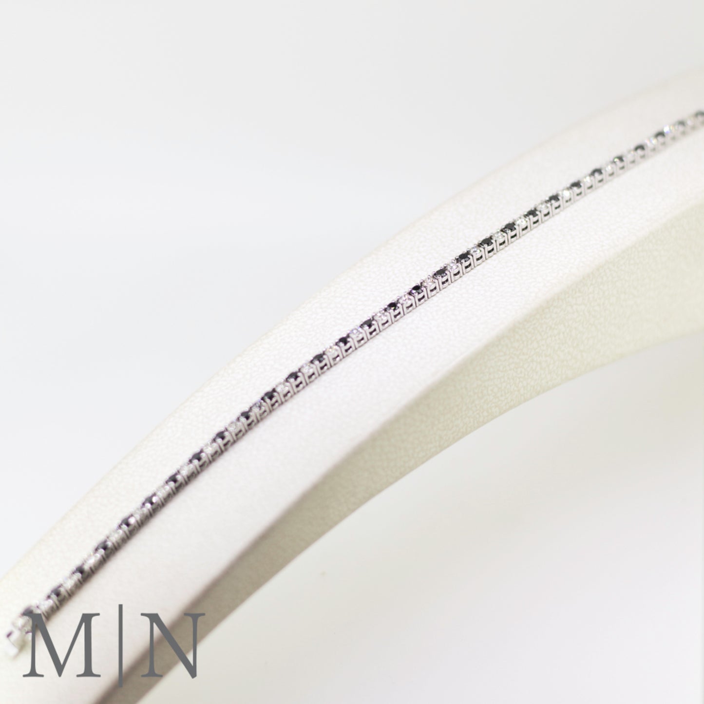 White Gold Black & White Diamond Tennis Bracelet