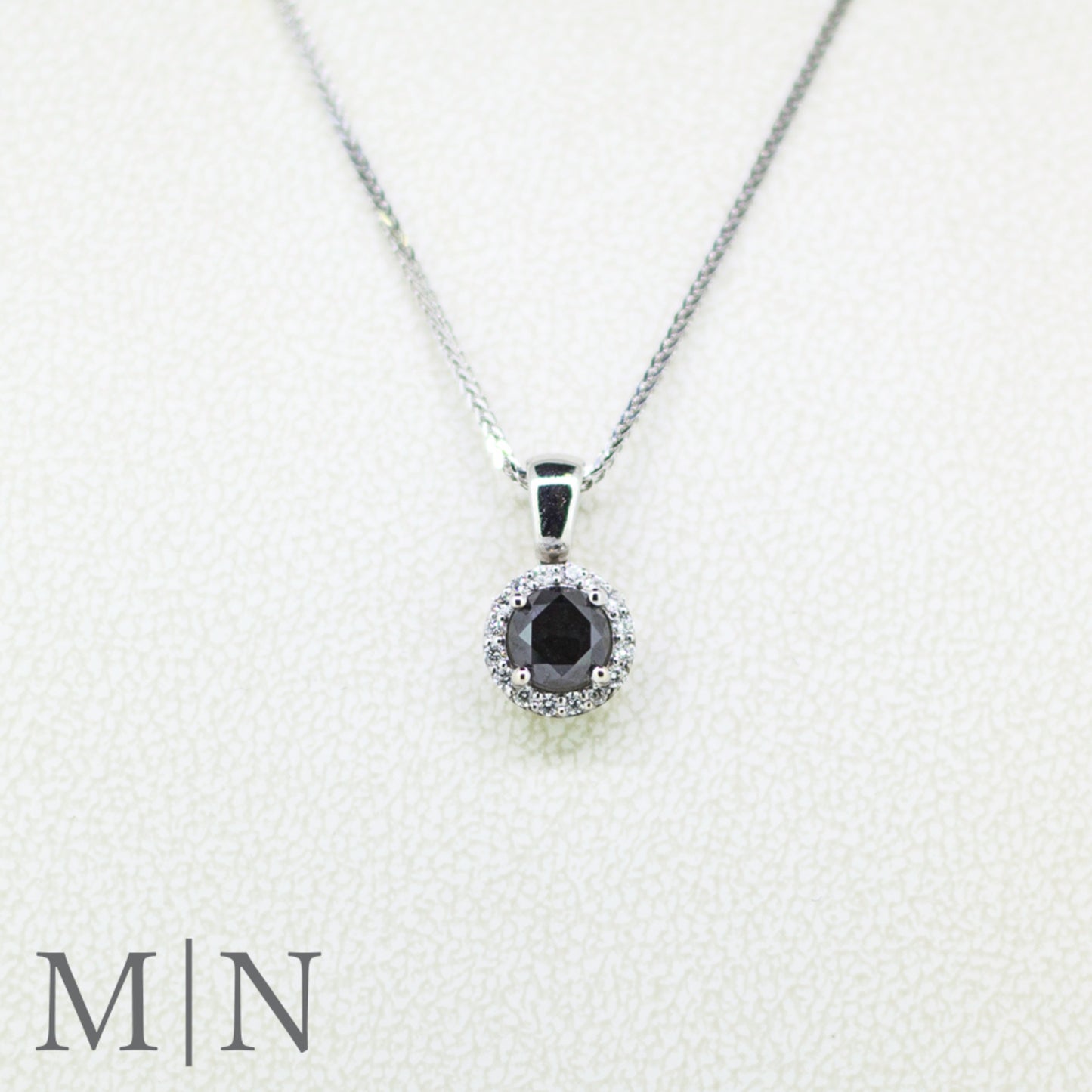 White Gold Black Diamond Necklace