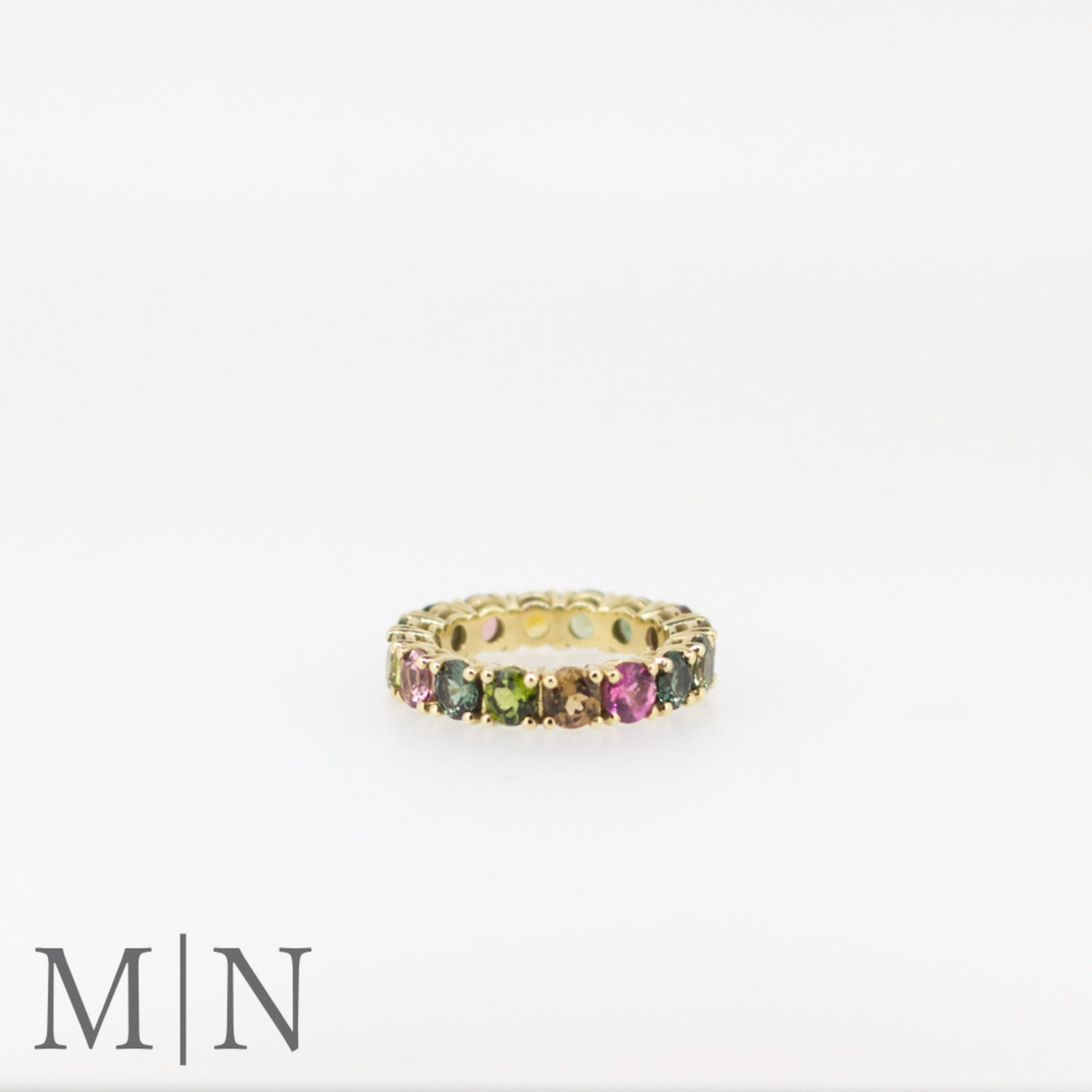 Yellow Gold Tourmaline Eternity Ring