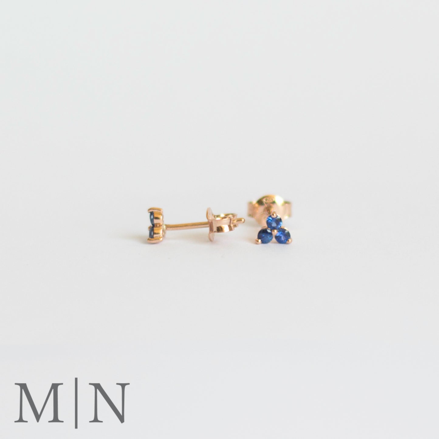 Rose Gold Sapphire Stud Earrings