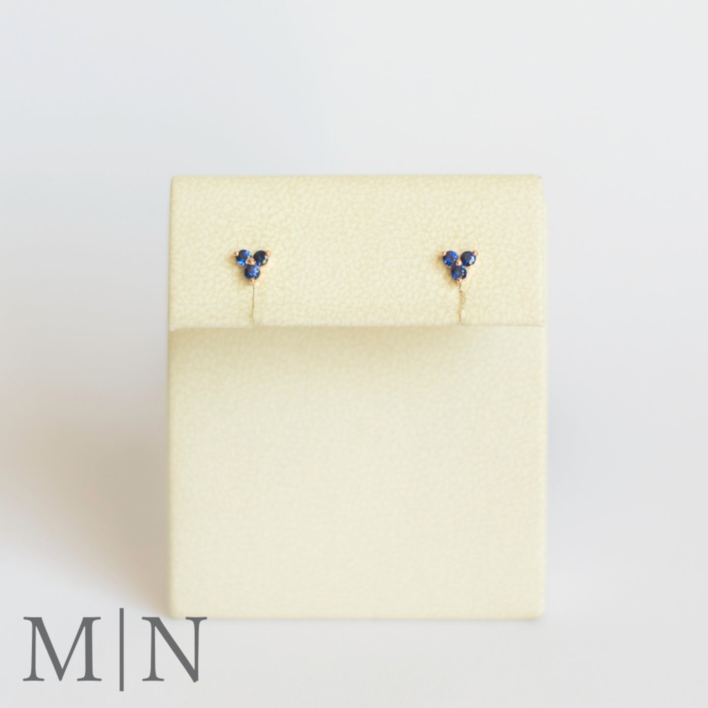 Rose Gold Sapphire Stud Earrings
