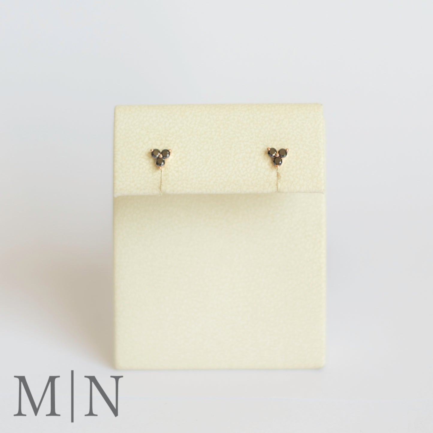 Rose Gold Black Diamond Stud Earrings