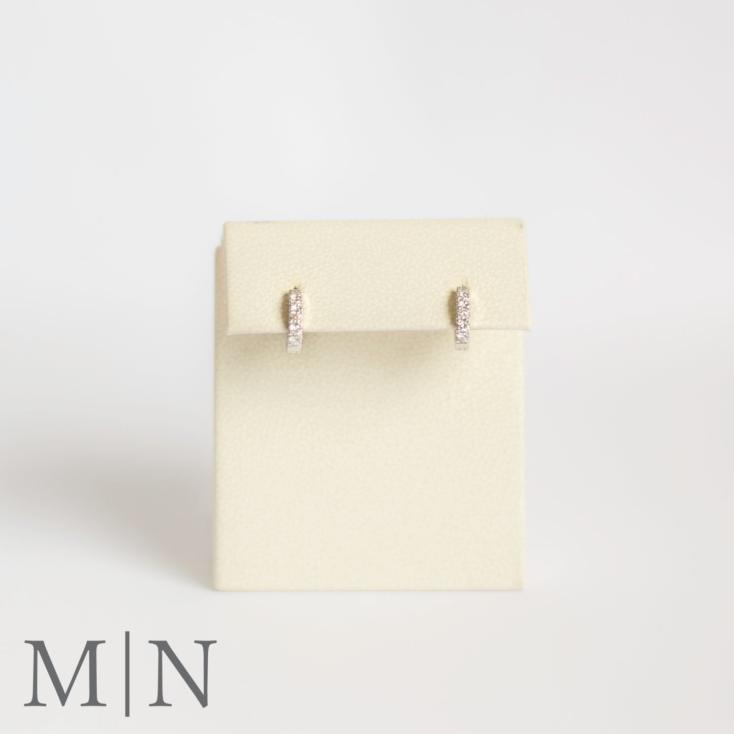 White Gold Natural Diamond 12mm Huggie Earrings
