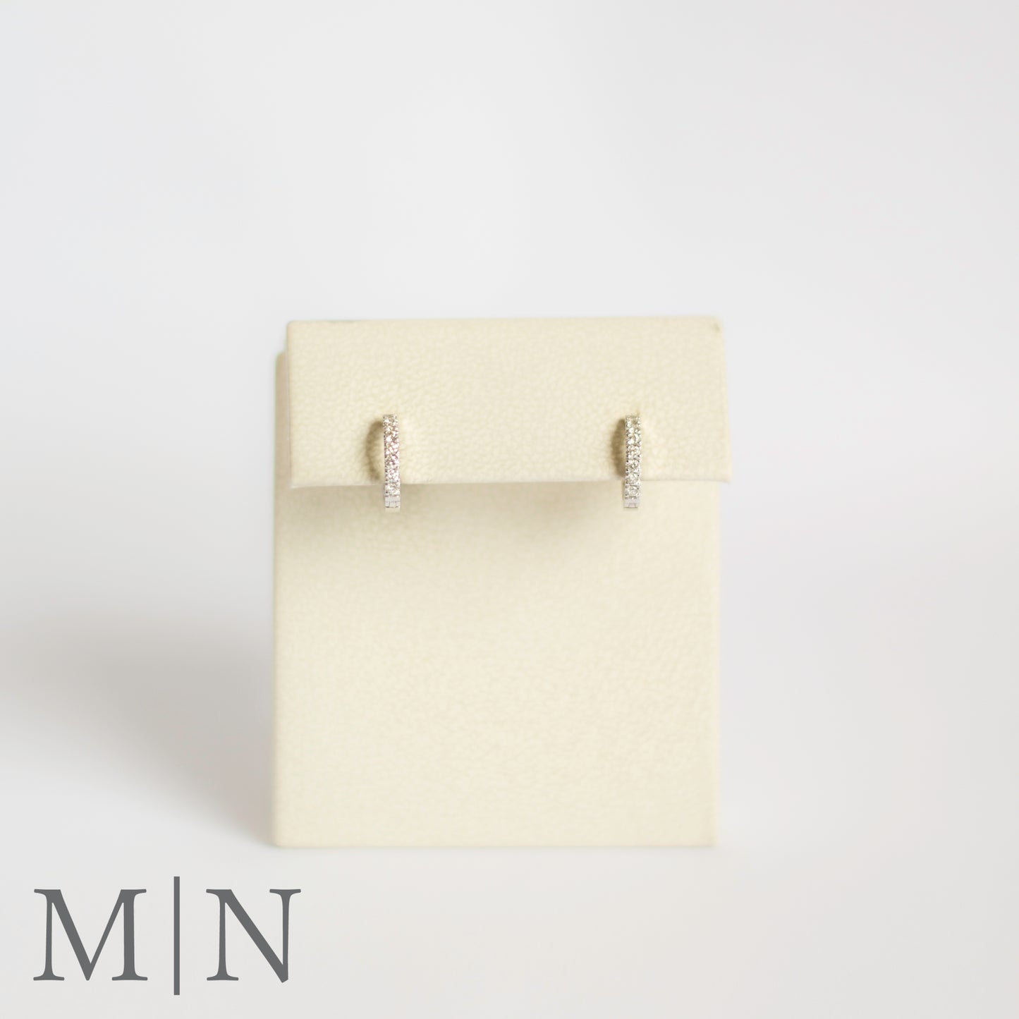 White Gold Lab Grown Diamond 12mm Huggie Earrings