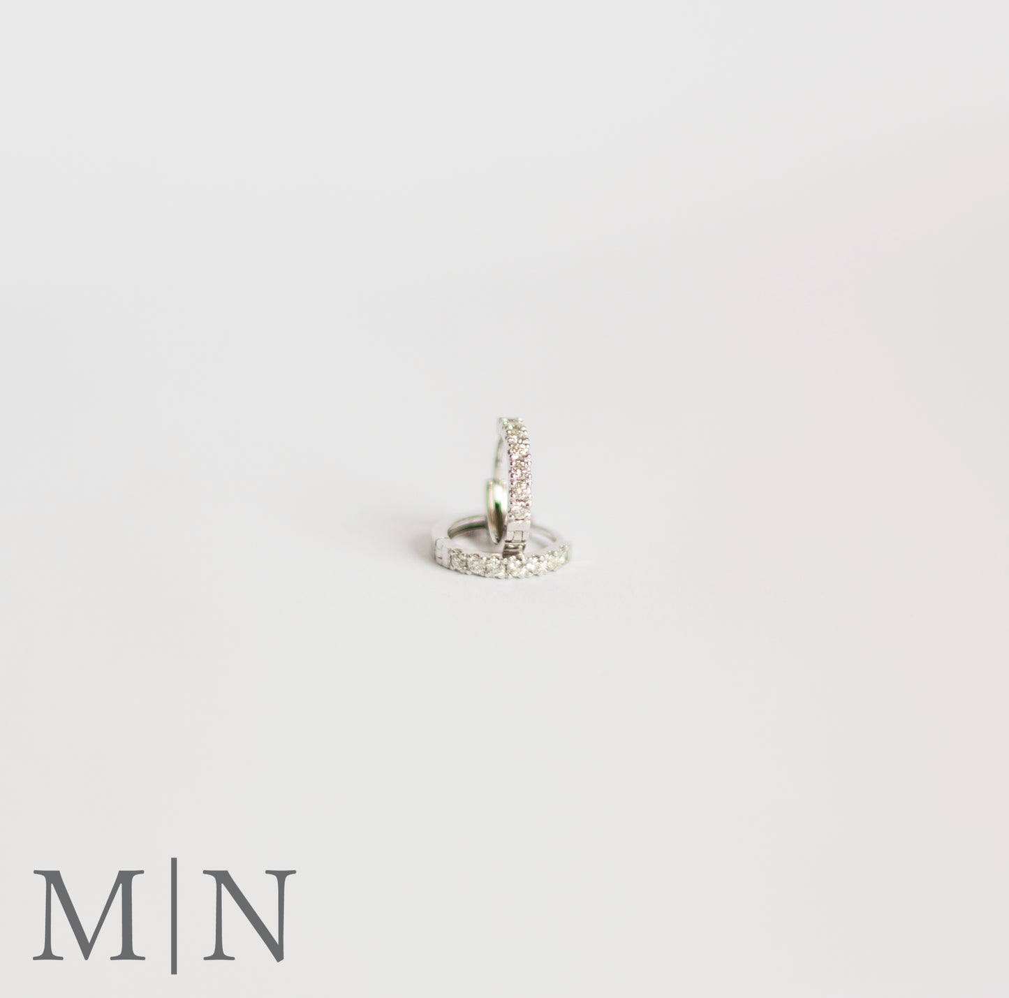 White Gold Lab Grown Diamond 12mm Huggie Earrings