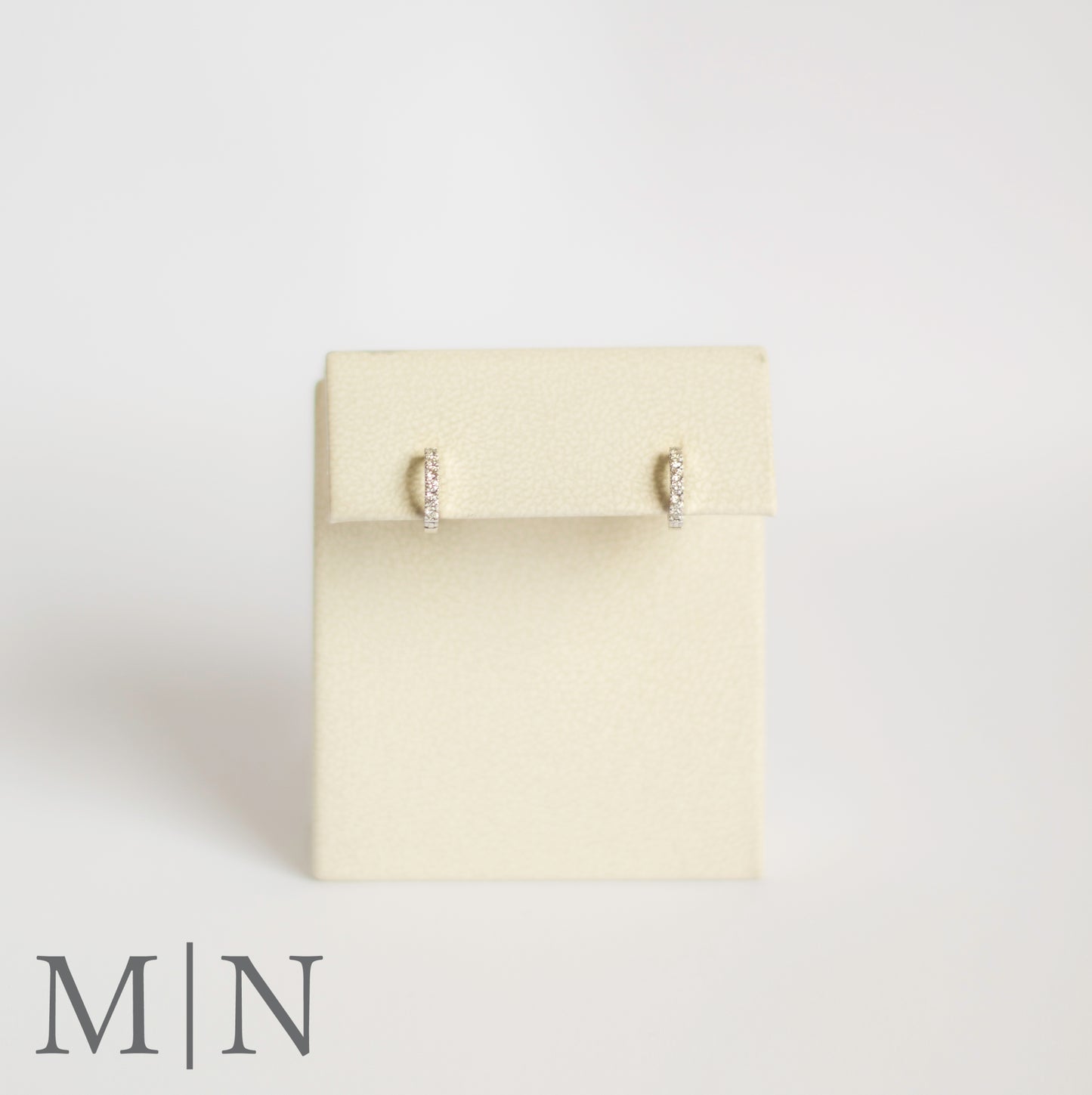 White Gold Natural Diamond 10mm Huggie Earrings