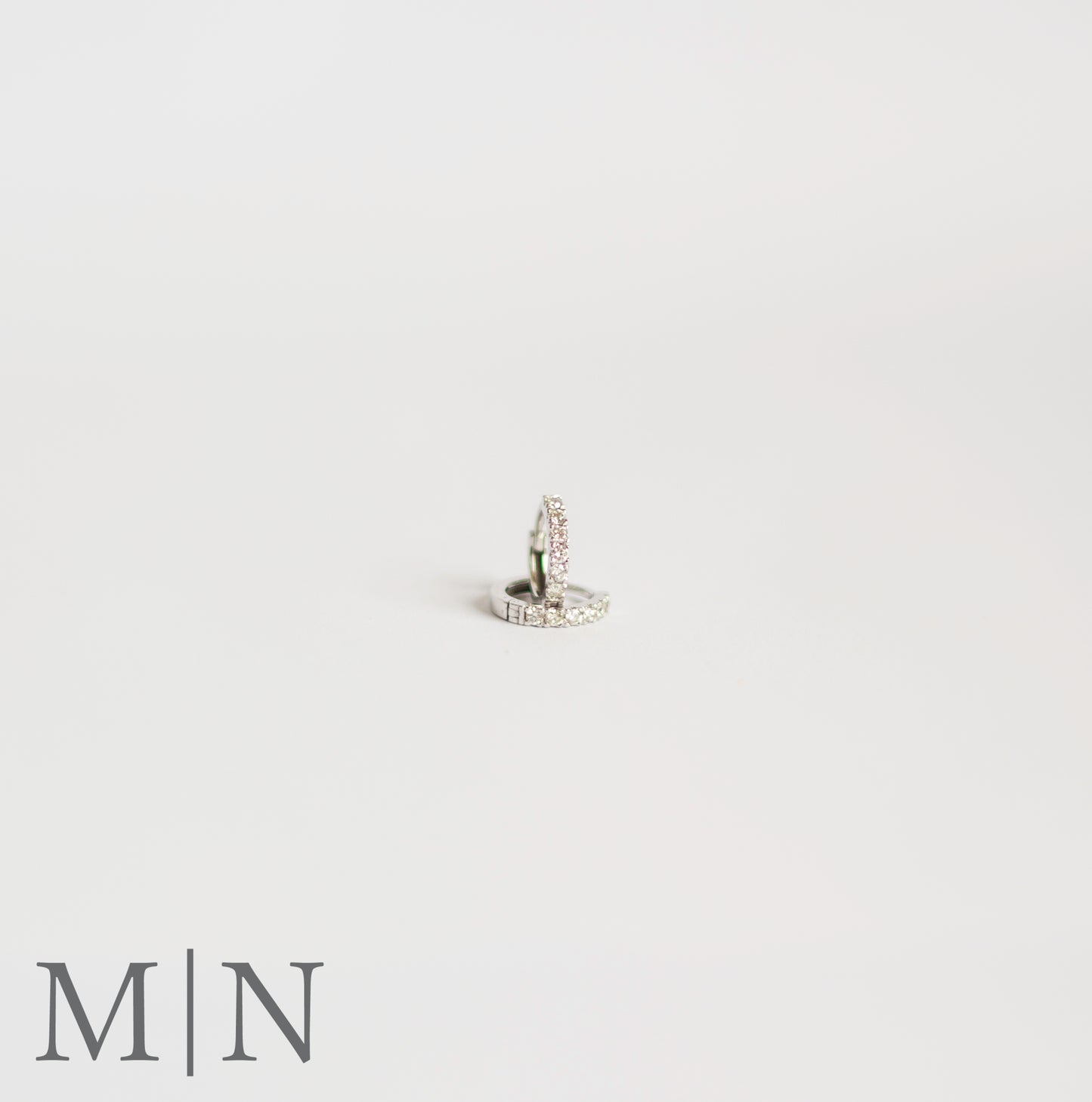 White Gold Natural Diamond 10mm Huggie Earrings