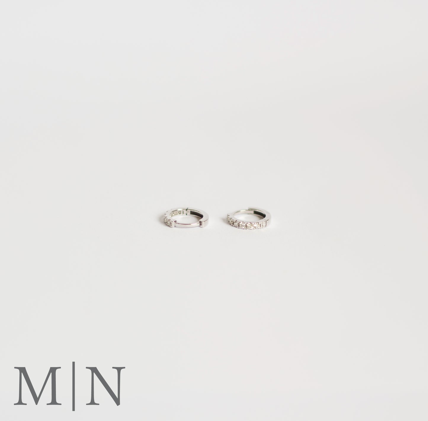 White Gold Natural Diamond 10mm Huggie Earrings