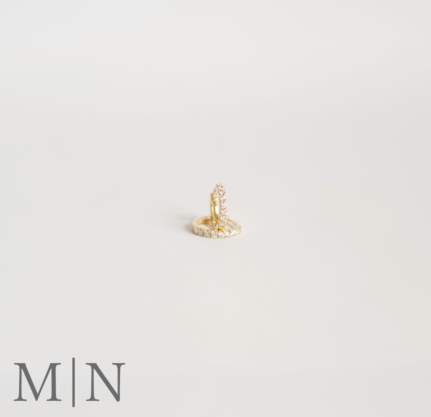 Yellow Gold Lab Grown Diamond 12mm Huggie Earrings