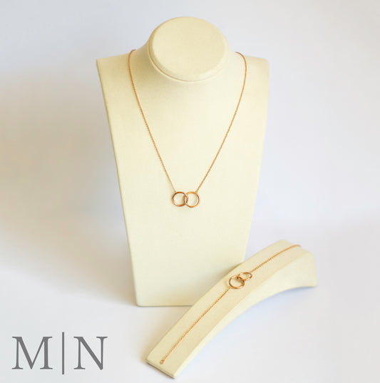 Rose Gold Unity Necklace & Bracelet Set