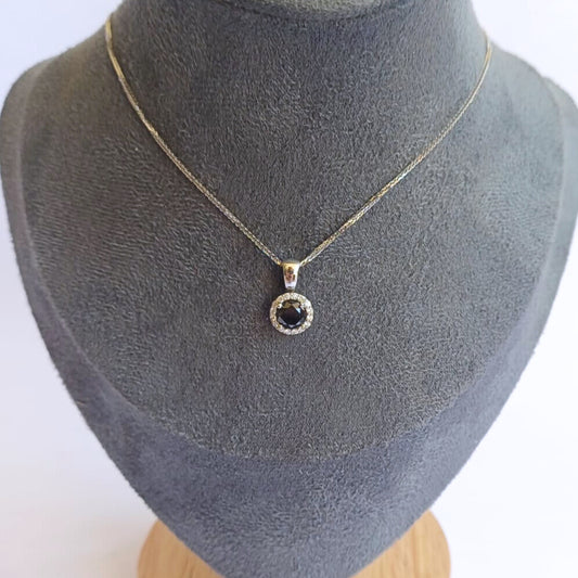 White Gold Black Diamond Necklace