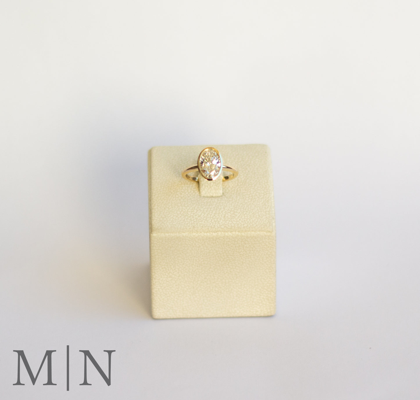 Yellow Gold Oval Diamond Solitaire Ring