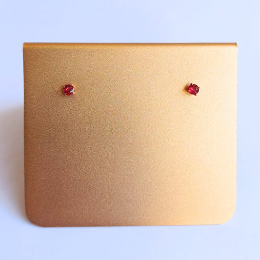 Rose Gold & Ruby Stud Earrings