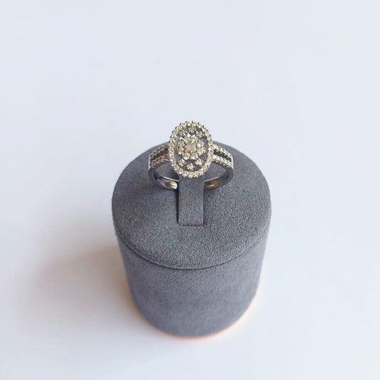 White Gold Diamond Cluster Dress Ring