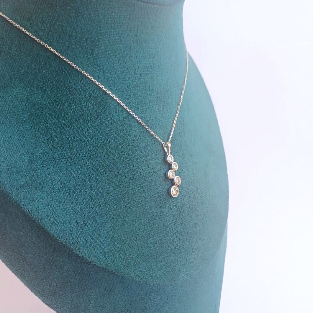 White Gold Diamond Drop Pendant