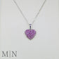 White Gold & Pink Sapphire Heart Necklace