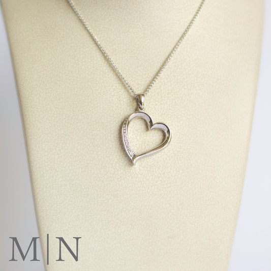 White Gold Diamond Heart Pendant