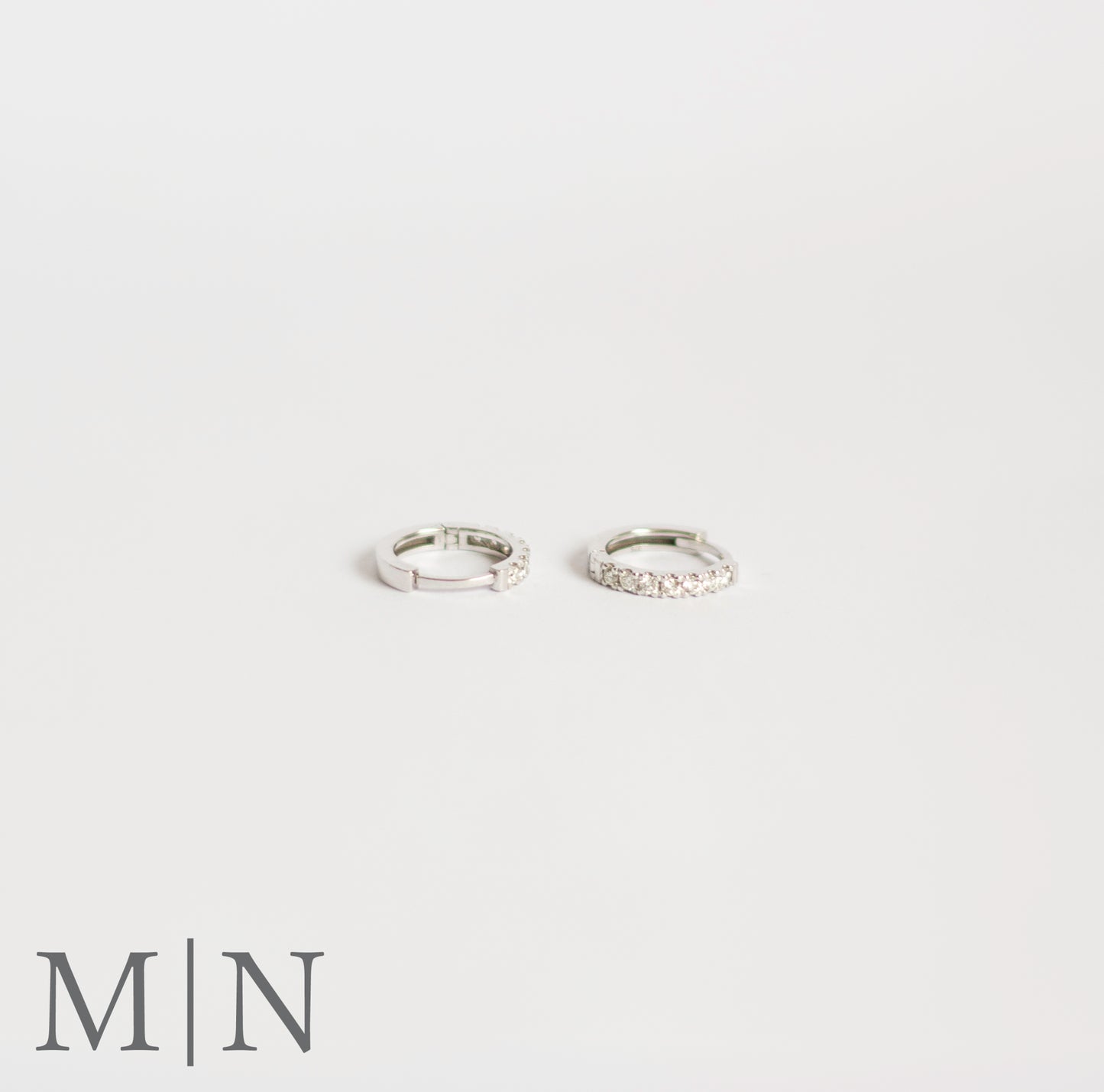 White Gold Natural Diamond 12mm Huggie Earrings
