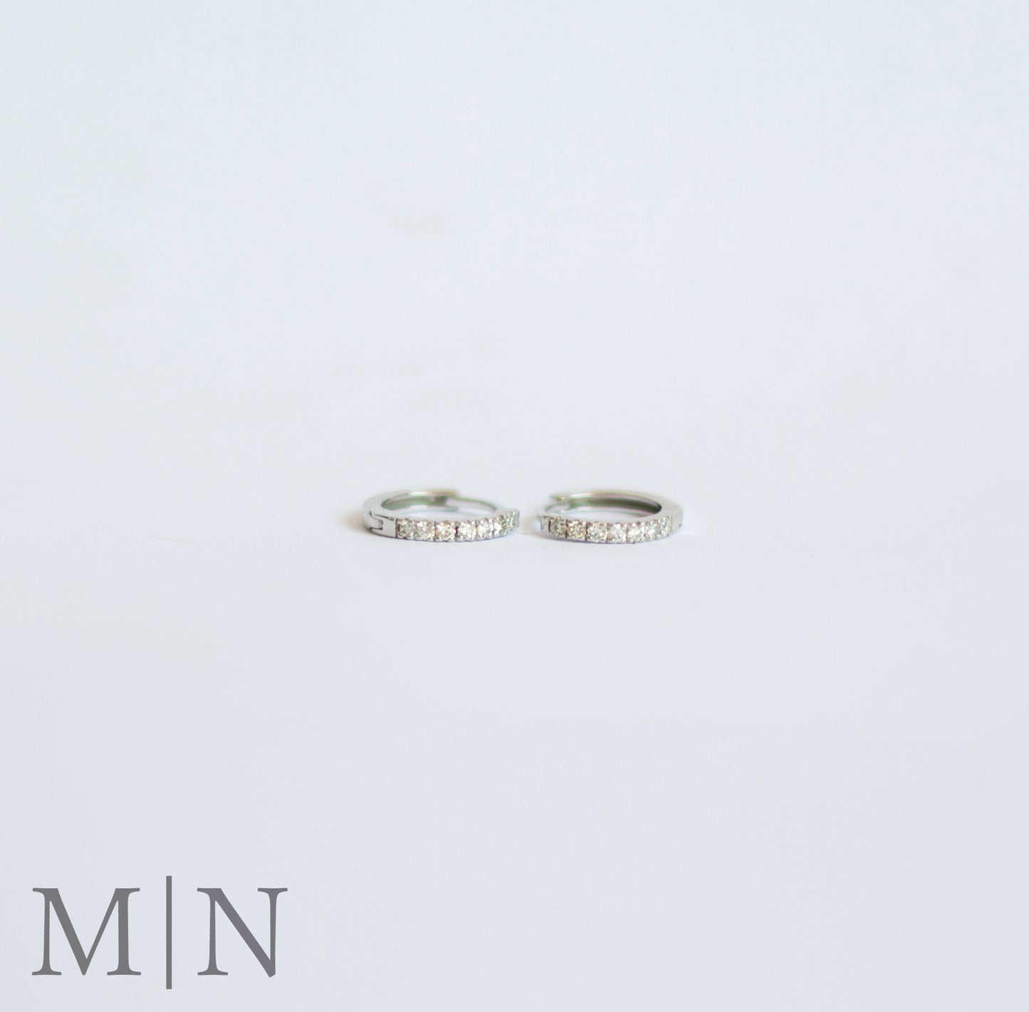 White Gold Diamond 10mm Huggie Earrings