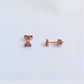 Rose Gold Pink Sapphire Stud Earrings