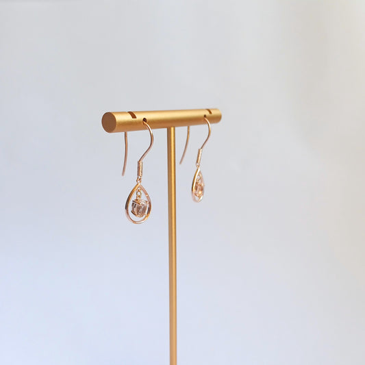 Rose Gold Morganite Dangle Earrings