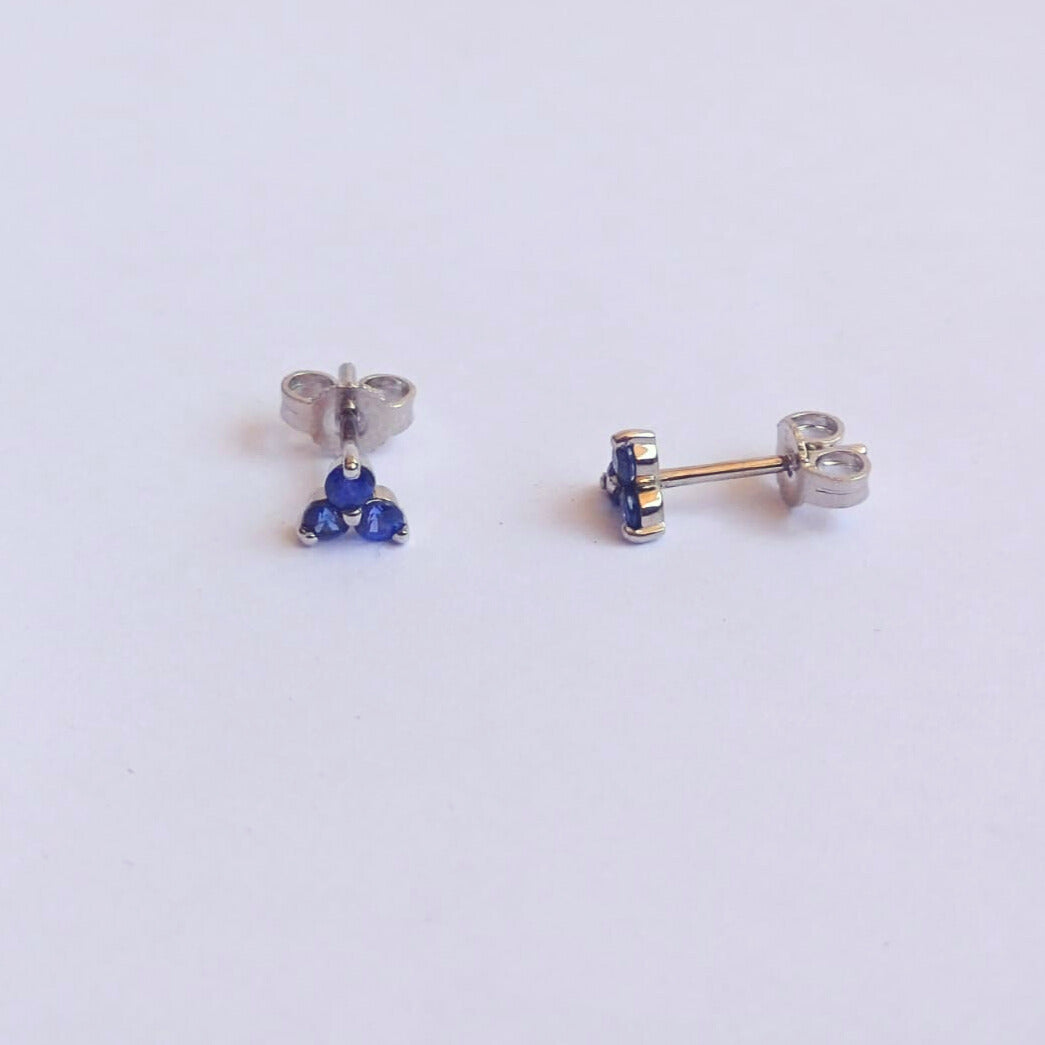 White Gold Sapphire Stud Earrings