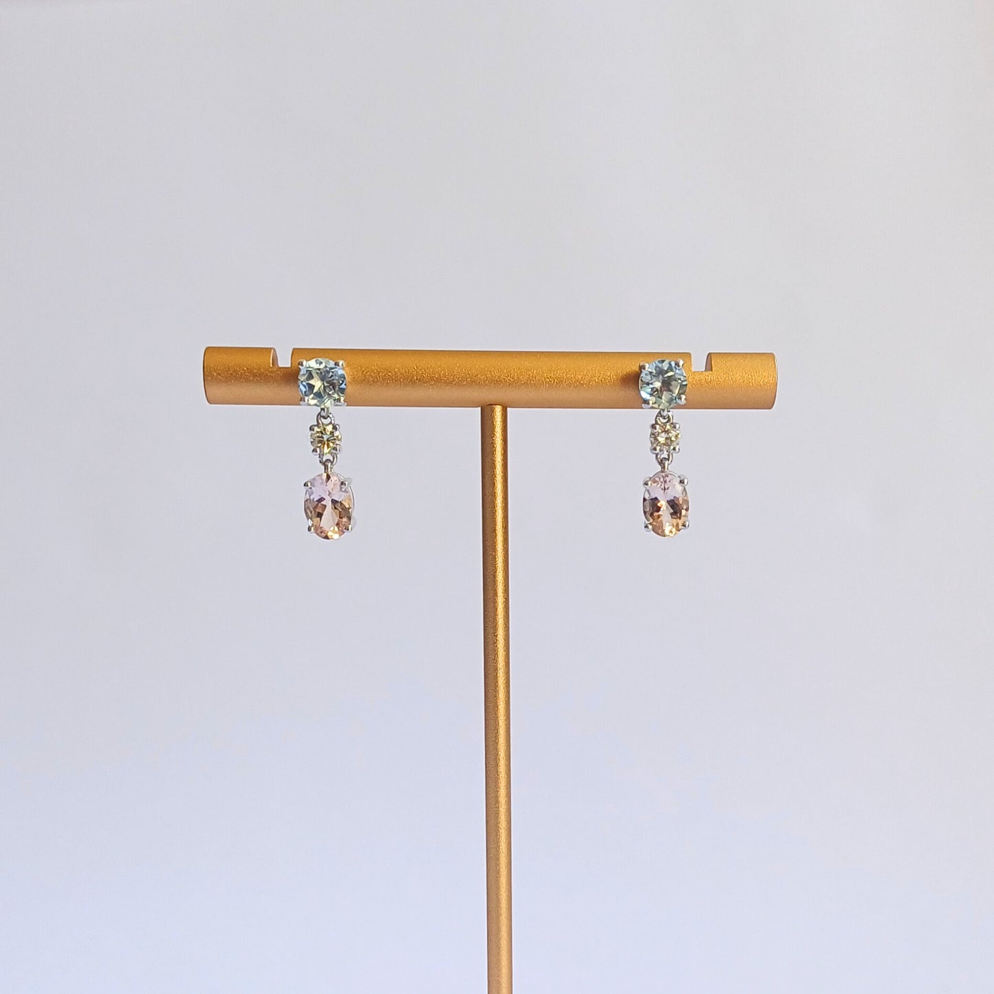 White Gold Gemstone Drop Earrings