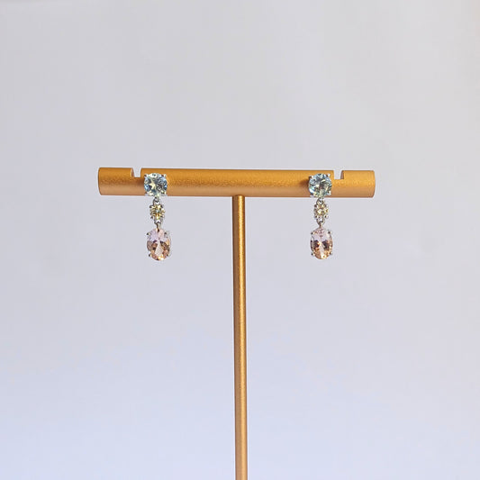 White Gold Gemstone Drop Earrings