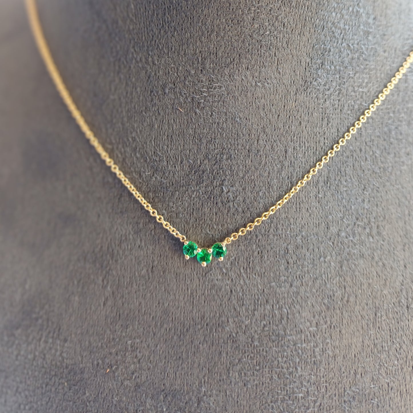 Yellow Gold Emerald Necklace