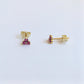 Yellow Gold Ruby Stud Earrings