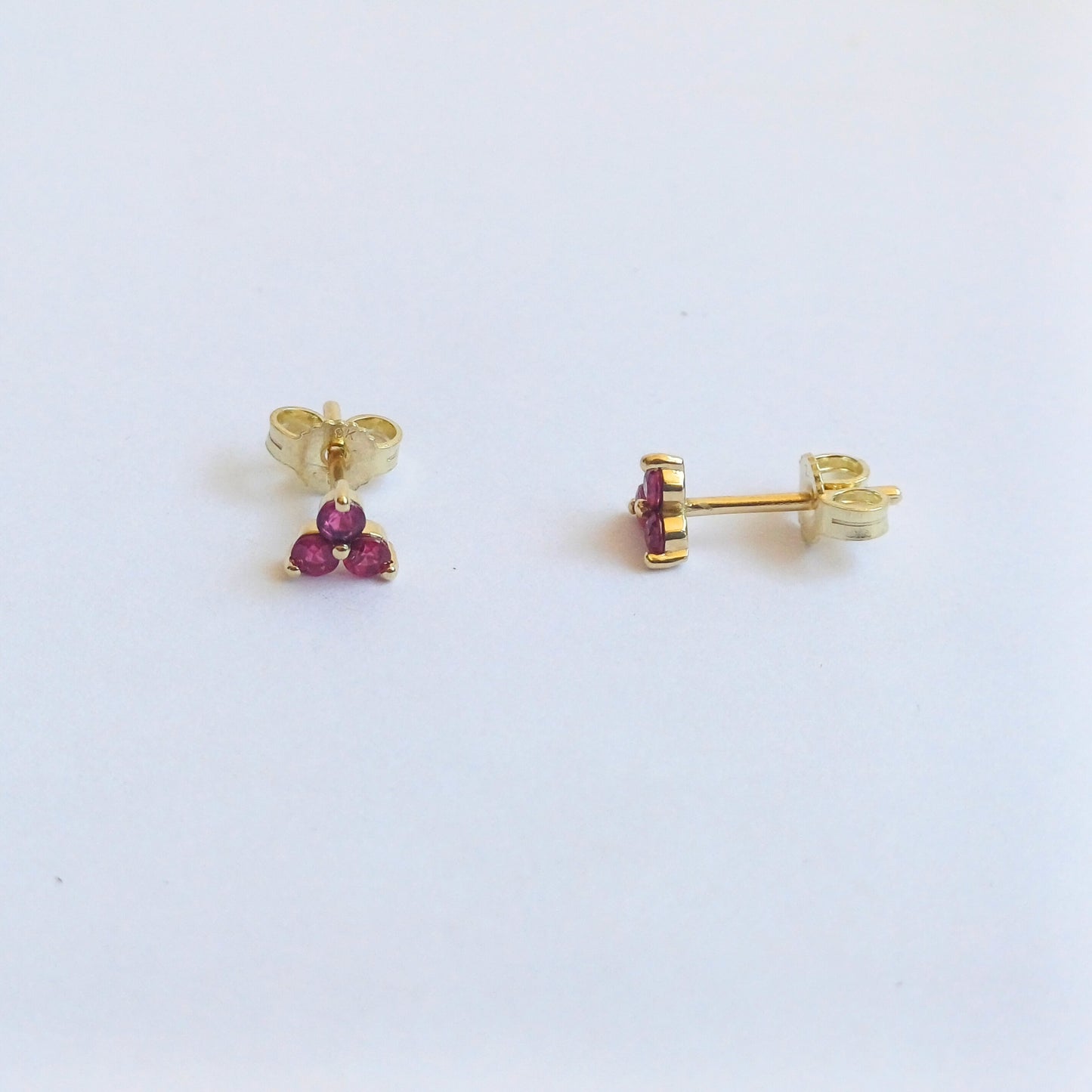 Yellow Gold Ruby Stud Earrings