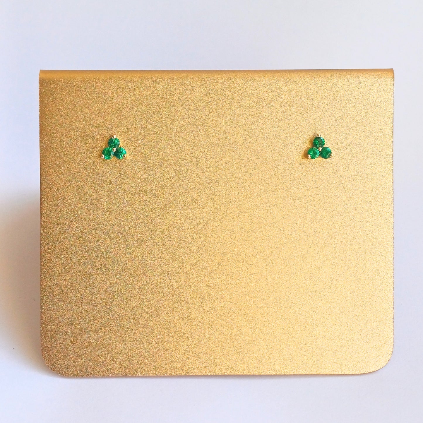 Yellow Gold Emerald Stud Earrings