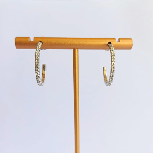 White Gold Diamond Hoop Earrings